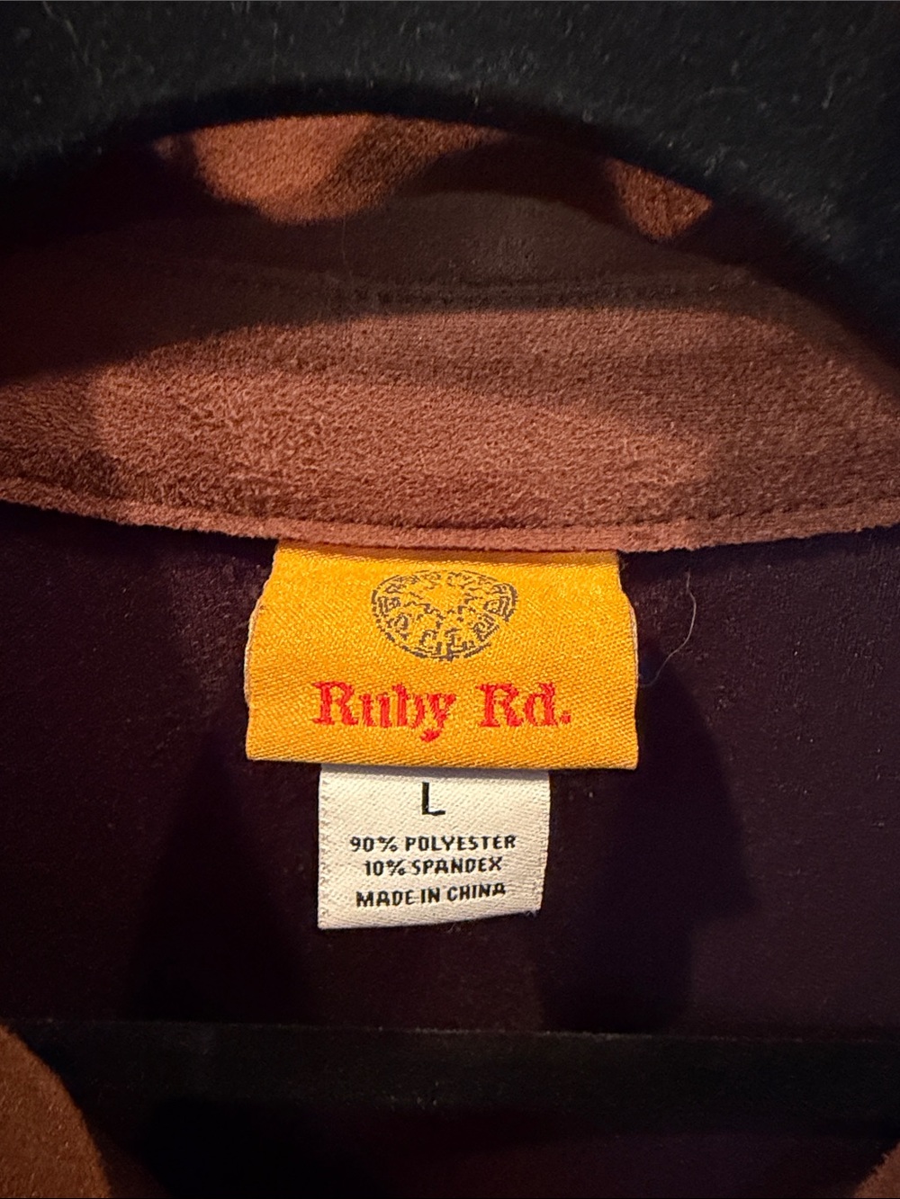 Ruby Rd. Suede Button-Front Jacket in Rust Brown - Picture 2 of 4